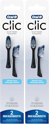 Image of Oral-B Clic Toothbrush Replacement Heads,toothbrushes,Black Refill Brush Heads,(Pack of 4)