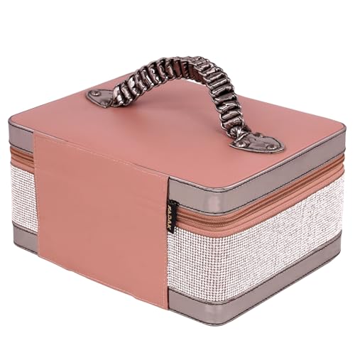 Image of FADAK Cosmetic Makeup for Beauty Case Wedding Makeup Brushes Pouch Tikli Organizer Travel Large Vanity Mirror Box Storage Bag Jewelry Bridal Box (Multi Colour)