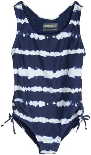 Eddie Bauer Girls' One-Piece Swimsuit - UPF 50+ Quick Dry One-Piece Bathing Suit for Girls (S-XL), Size Medium, Navy Blue