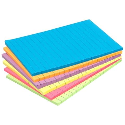 Aipker Sticky Notes, Sticky Notes Set with 6 Sticky Note Pads with Line and 6 Sticky Notes Tabs, Sticky Notes for School Office (Per Pads/45 Sheets) Cover