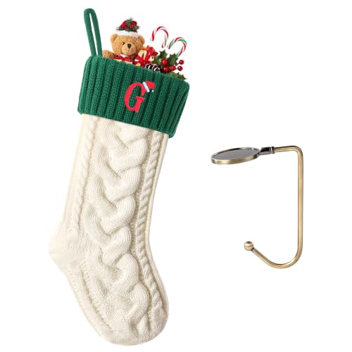 Initial Christmas Stockings,Monogram Letter Stocking Knit Family Stockings