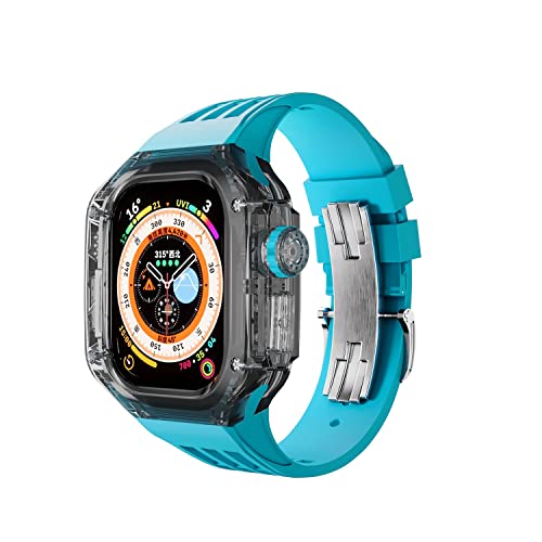Kit de mod pour Apple Watch 49mm : le bracelet sport caoutchouc transparent idéal au quotidien