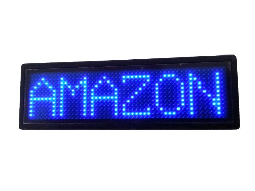 Programmable Scrolling SMD Dot Matrix LED Name Badge (12x48 pixels) Blue