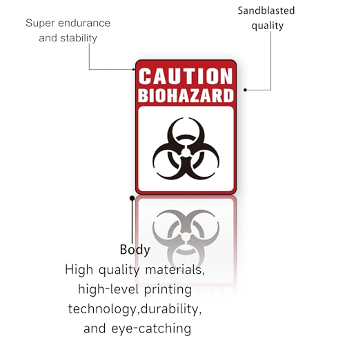 Biohazard Stickers Sign，Self-Adhesive Waterproof Durable Biohazard Warning Hazard Labels, Toxic Waste Sticker for Labs Hospitals and Industrial Use Universal Biohazard Symbol 5.1\" x 3.9\" - Thumbnail 5