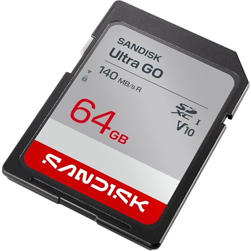 Image of SANDISK 64GB Ultra Go SD Card UHS-I, Up to 140MB /s Read Speed, Full HD Video Recording, Memory Card for DSLR and Mirrorless Camera, 10-Year Warranty
