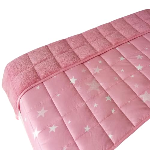 Dreamscene Star Weighted Blanket Blush Pink, Gifts for Women Therapy Anxiety Relief Insomnia Autism Reversible Fluffy Teddy Fleece Throw, 100 x 150cm - 3kg(Disclaimer:Only suitable for age 3+years)