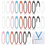 Aster 27 Pcs 9 Colors Anti-Lost Silicone Rubber Rings Band Holder Multipurpose Lanyard Holder Case Necklace Replacement Pendant Carrying Kit for Pen Devices Office or Daily Sports
