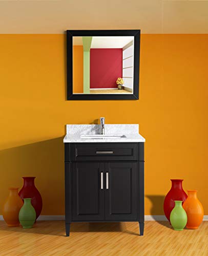 Vanity Art 30 Inch Single Sink Bathroom Vanity Set | Carrara Marble Stone