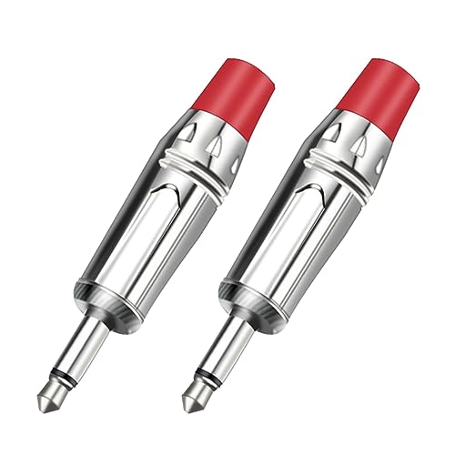 Connecteur de fil à souder 3.5mm mono mâle argenté pour réparation audio DIY x2