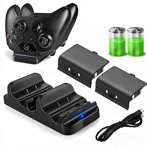 TCOS TECH Xbox One Controller Battery Pack Dual Charging Dock Controller USB Charger Station with 2 Rechargeable Battery Pack,Black,Pack of 1 (B07JLFMK7J) Amazon Price History, Amazon Price Tracker