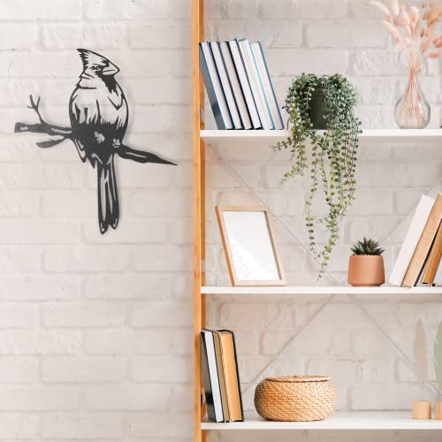Renovatio Metal Cardinal Bird Decor - Metal Birds Yard Decor - Metal Bird Tree Stake - St Louis Cardinal Gifts - Metal Yard Art Outdoor And Garden - Metal Cardinal Outdoor Decor - Bird Silhouette #TOP5