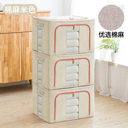 Storage Baskets - Cotton And Linen Storage Box Folding Clothing Packaging Bag Wardrobe Three Piece - Wall Lined Xxl Label Essentials Crafts Xxxl Pink Decorative Room