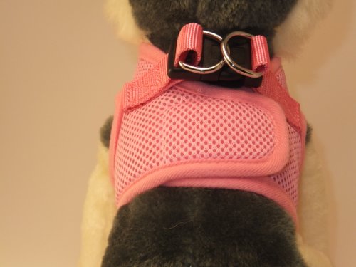 Snazzi Pet Soft Mesh Comfy Step In Dog Vest Harness Tiny Xs Small Med Dogs 2-16 Lbs Teacup Mini Toy Puppy (Baby Pink, Lg 16"-17.5" 9-12 Lbs) #TOP5
