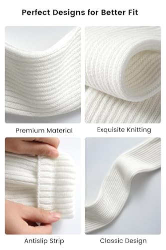 Image of Clothirily Leg Warmers for Women 80s Y2k, Ribbed Knit Long Socks Leg Warmer | Soft Knit Fabric, Stackable Ribbed Design, Breathable & Stretchy for Winter & Yoga, Fashion Accessory, Medium Size Fit Most