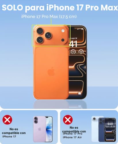Funda para iPhone 17 Pro Max Beeasy impermeable y magnética negra con protección 360 2