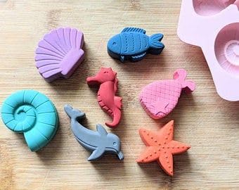 Image of Meenas DIY Kids Plaster Painting Kit - Paint Your Own 3D Figurines with Acrylic Colours & Brush | Perfect Birthday and Farewell Gift, Creative Art & Craft Activity Gift for Kids 2+ (Ocean)