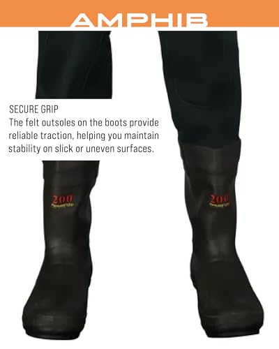 Image of FROGG TOGGS Men's Amphib Neoprene Waterproof Fishing Bootfoot Chest Wader | 3.5mm neoprene upper with reinforced knees, 600-gram Thinsulate insulated rubber boots, handwarmer pockets, comfortable fit