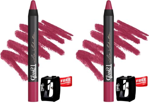 Image of Glam 21 Lip Seduction Non- Transfer Crayon Lipstick up to 12 Hours Stay | Lightweight & Longlasting|Creamy Matte | Smudge Proof - 3.6gm| Carving | 28 (Pack of 2)