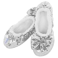 Snoozies! Bling Ballerina Kids Super Soft Sherpa Slippers in Gold, Pink, Red & Silver UK Kids 12-3