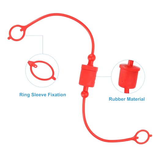 Image of PATIKIL 1 inch ISO B Hydraulic Coupler Male Dust Cap and Female Plug Cover, 2 Set Hydraulic Quick Disconnects Coupling Port Plug Cover Fittings with Retention Ring, Red