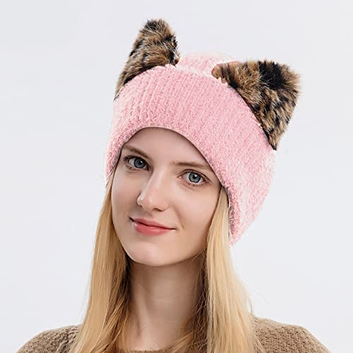 Unbekannt Berretto da donna in lana leopardato