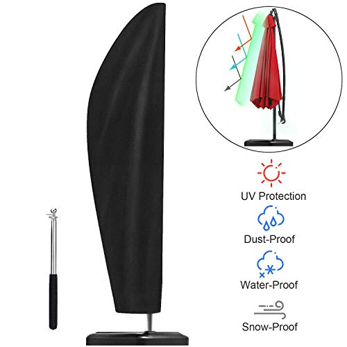 UKEER Copertura per Ombrellone 265CM Fodera Protettiva per Ombrellone, Impermeabile Copriombrellone Coperture per Ombrelloni 210D Oxford Anti-UV con Asta Telescopica