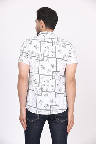 Image of CVC Fashion Men's Printed Button-Down Shirt - Aesthetic Regular Fit Half Sleeve Casual Shirt for Men, Ideal for Summer & Beach Wear
