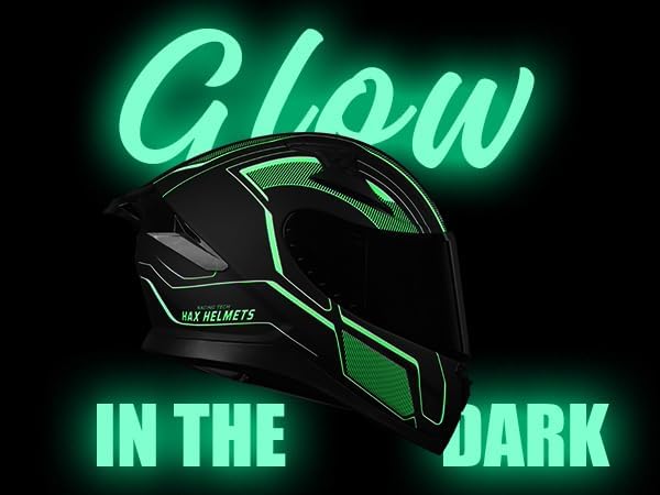 Miniatura 5 de HAX Casco de motocicleta de cara completa con doble ala trasera y listo para pinlock aprobado por DOT, ligero y duradero, casco de moto de calle