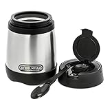 Premium Insulated Food Jar (16.9 oz) With Collapsible Spoon - Easy to Open Lid With Folding Handle - Durable Stainless Steel Construction - Perfect for Keeping Foods Hot or Cold for Hours