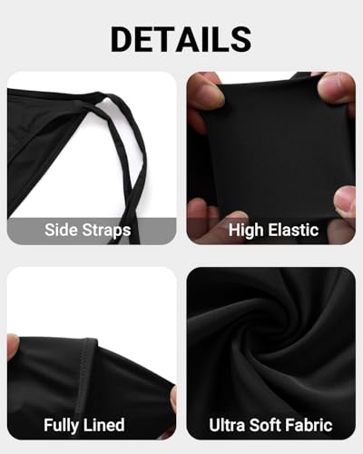 Tempt Me Women Side Tie Bikini Bottoms - String Swim Bottoms Low Rise Bathing Suit Bottoms Cheeky Coverage Swimwear 20253