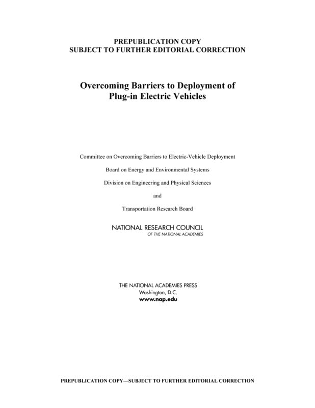 Buy Overcoming Barriers to Deployment of Plug-in Electric Vehicles (Climate Change) — BookShops.in