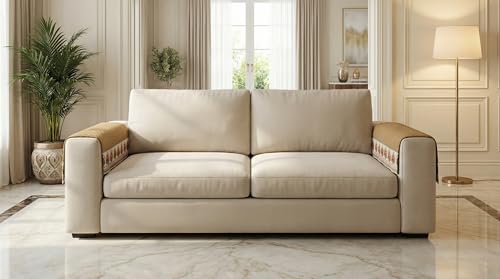 Image of KINGLY Armrest Cover | Anti-Slip Sofa Arm Protector | Washable Arm Cover | Royal Gold