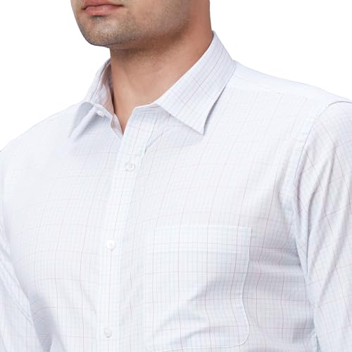 Image of Raymond Men's Pure Cotton Structure Pattern Slim Fit Semi Cutaway Collar Full Sleeve Formal Shirt