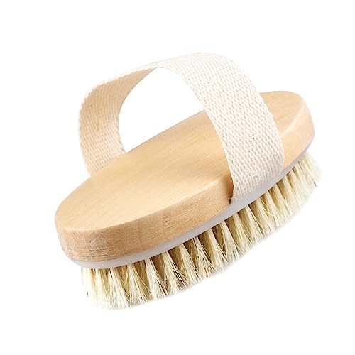 Housoutil Wooden Bath Brush Natural Bristle Shower Brush Without Handle for Deep Cleansing and Skin Care