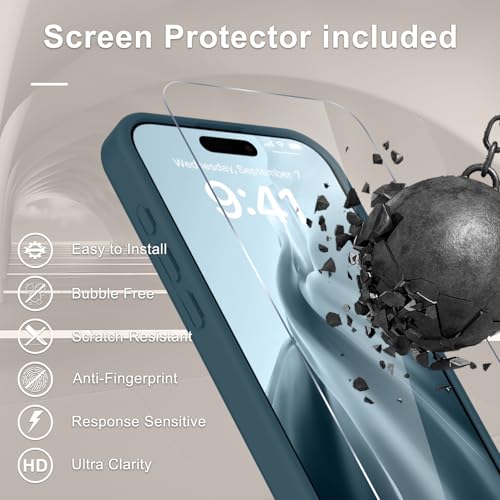 Image of YENAPOON for iPhone 16 Pro Max Case, Matte Magnetic Phone Cover [with 1 Screen Protector] [Support for MagSafe] [Shockproof Military Grade Protection] Translucent Frosted Back, Lavender Gray