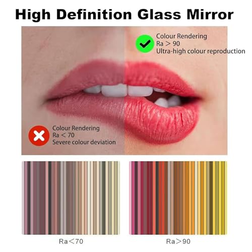 Miroir LED 40 x 70 cm rétroéclairé ovale à intensité variable pour salle de bain