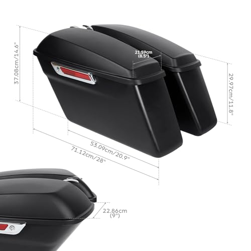 Alforjas duras negras para motocicleta Harley Dyna 2008-2017 miniatura 3