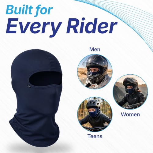 Image of Kingsway Reg Balaclava for Bikers | Full Face Mask Motorcycle Helmet Liner for Men and Women | UV & Dust Protection | 4-Way Stretch Quick Dry | Sweat Absorbing