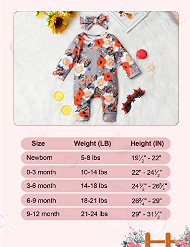 Newborn Baby Girl Clothes Floral Long Sleeve Footless Romper Jumpsuit Cotton Newborn #TOP5