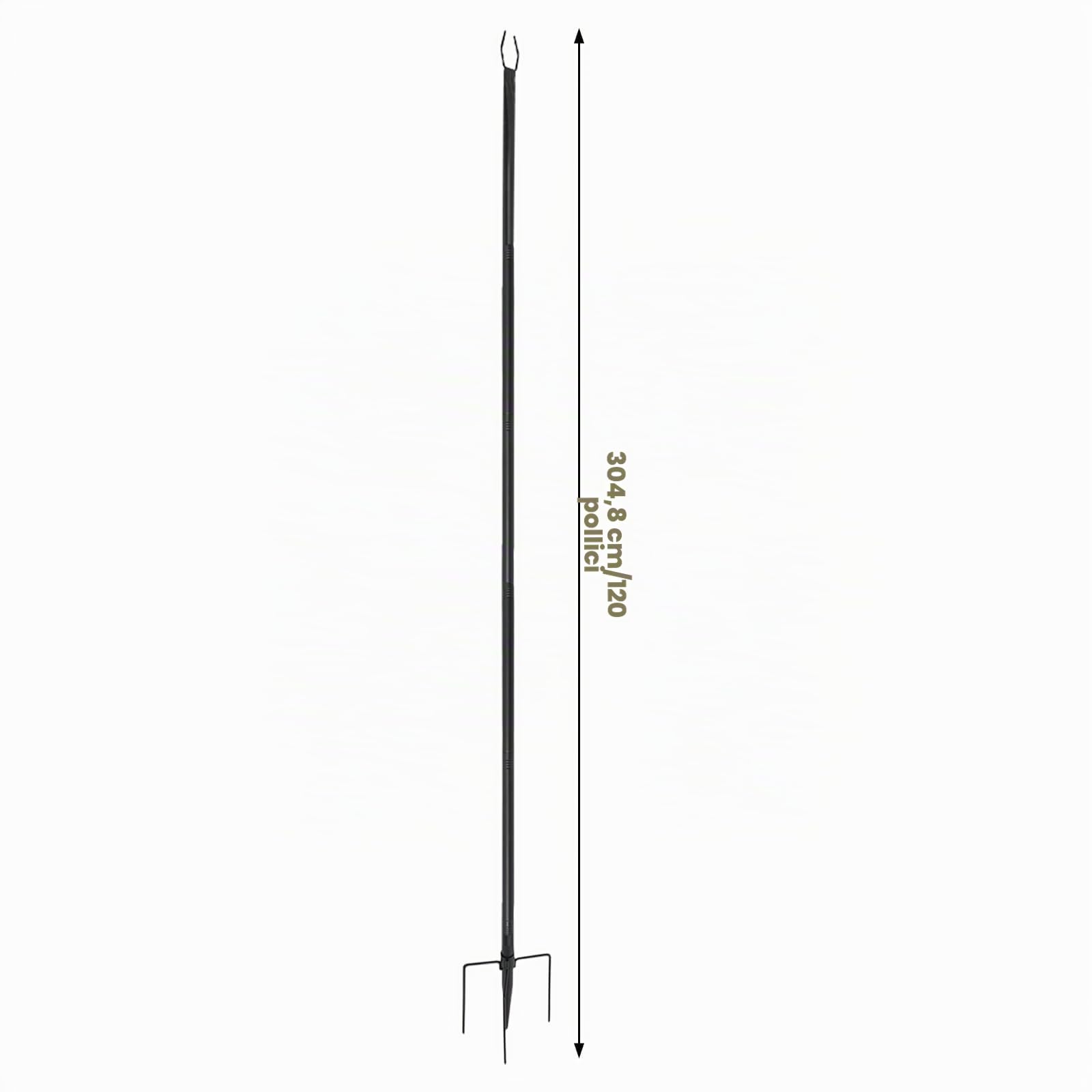 String Lights Poles Set di 4 aste in metallo per esterni, 3 m, per catena luminosa, asta esterna stabile con forcella e punta per giardino, terrazza, balcone, matrimonio, festa, illuminazione