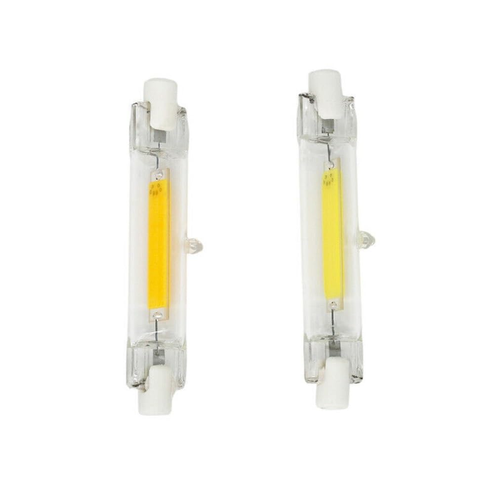 NXCVBNKZJ KJXP Lighting, Pack of 2, R7s LED Corn Bulb AC220V 6W/12W 78mm/118mm Dimmable Glass Ceramic Tube Light(Cold White,20W 118MM)
