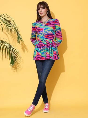 Image of Sheetal Associates Women's Top Shirt Stylish Trendy for Girls | Floral Printed Top | Lightweight Day Comfort
