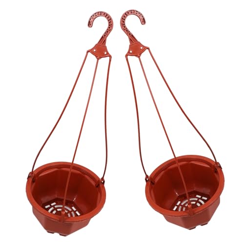 Toyvian 2 Stück Hängender Pflanzkübel Kunststoff Für Außen Balkon Garten Mittelgroß Braun Mit Wandhalterung Für Sukkulenten Grünpflanzen Wohnzimmer Terrasse