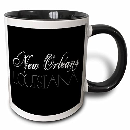 3dRose American Cities - New Orleans Louisiana 11oz Two-Tone Black Mug