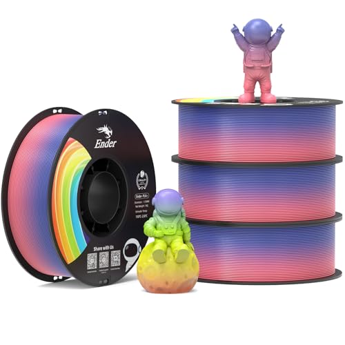 Creality 3D Printer Filament 1.75mm, Rainbow PLA+ Plus Pro Filament Toughness Upgraded, Dimensional Accuracy ±0.02mm, Fi