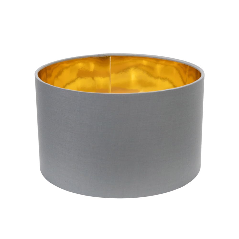 ValueLights | Reni Small Pendant Shade with Grey & Gold Inner | Shades, Home Décor & Improvement Essential | 250mm Shade Width
