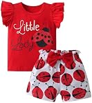 Infant Baby Girls Clothes Toddler Ruffle Sleeveless Print Top T-shirt Shorts Summer Outfits Set