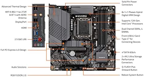 GIGABYTE B660M GAMING X AX DDR4 (B660/ Intel/ LGA 1700/ M-ATX/ DDR4/ Dual M.2/ PCIe 4./ USB 3.2 Gen2 Type-C/ WiFi 6 802.11ax/ 2.5GbE LAN/ Gaming ...