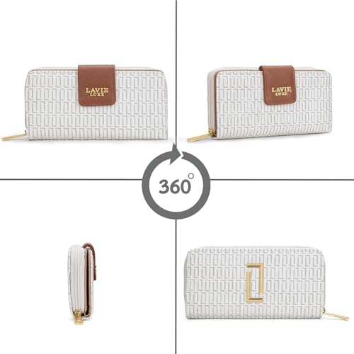 Image of Lavie Luxe Women's Mono Mia25 Bifold Zip Wallet |Gift For Ladies