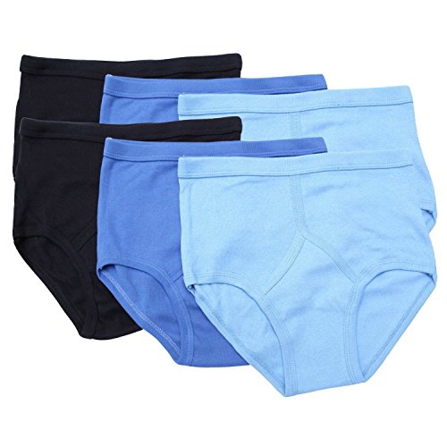 Undercover lingerie Mens Cotton Y Fronts 6 Pack Blues M
